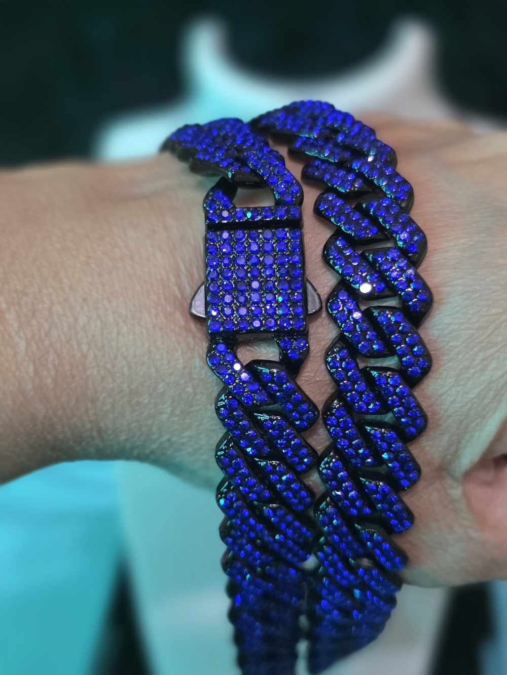 Men's Braided Rope Necklace in Deep Blue - Picture 5 of 5